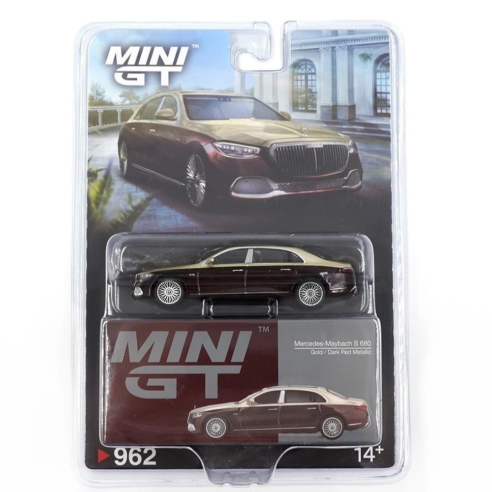 Mini GT 1:64 Mercedes-Maybach S680 Gold / Dark Red Metallic Model MGT00962-P11