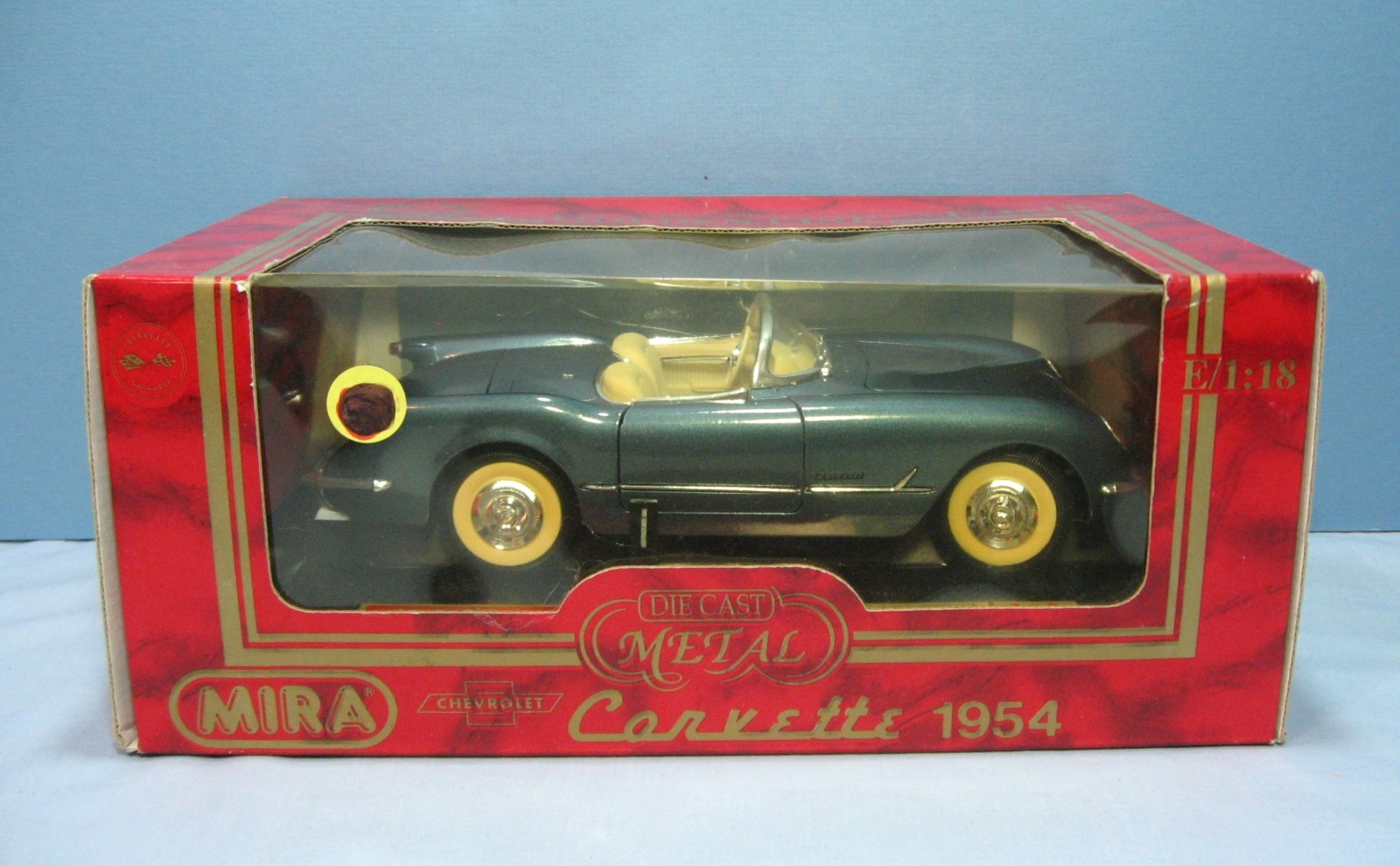 Mira Golden Line Die Cast 1:18 Scale 1954 Corvette Classic NIB Made in Spain