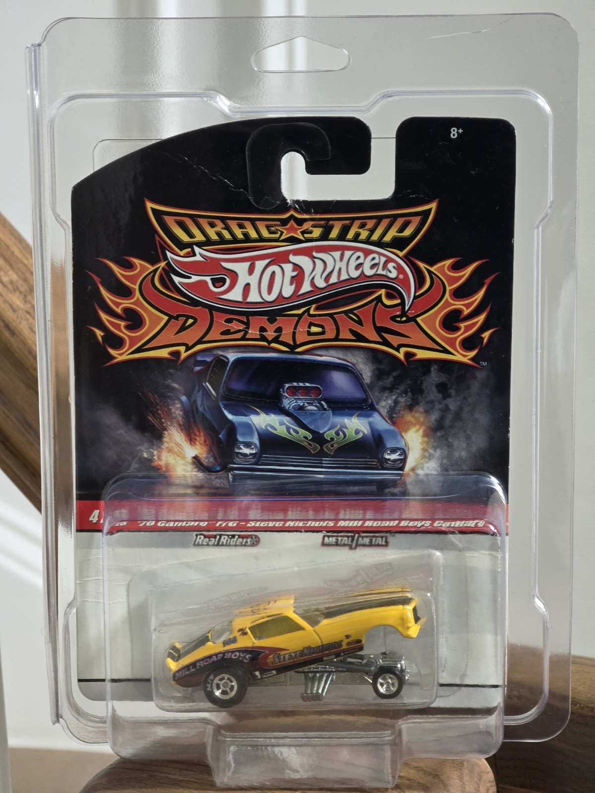 Hot Wheels Drag Strip Demons ’70 Camaro F/C Steve Nichols 1:64 Yellow W/case