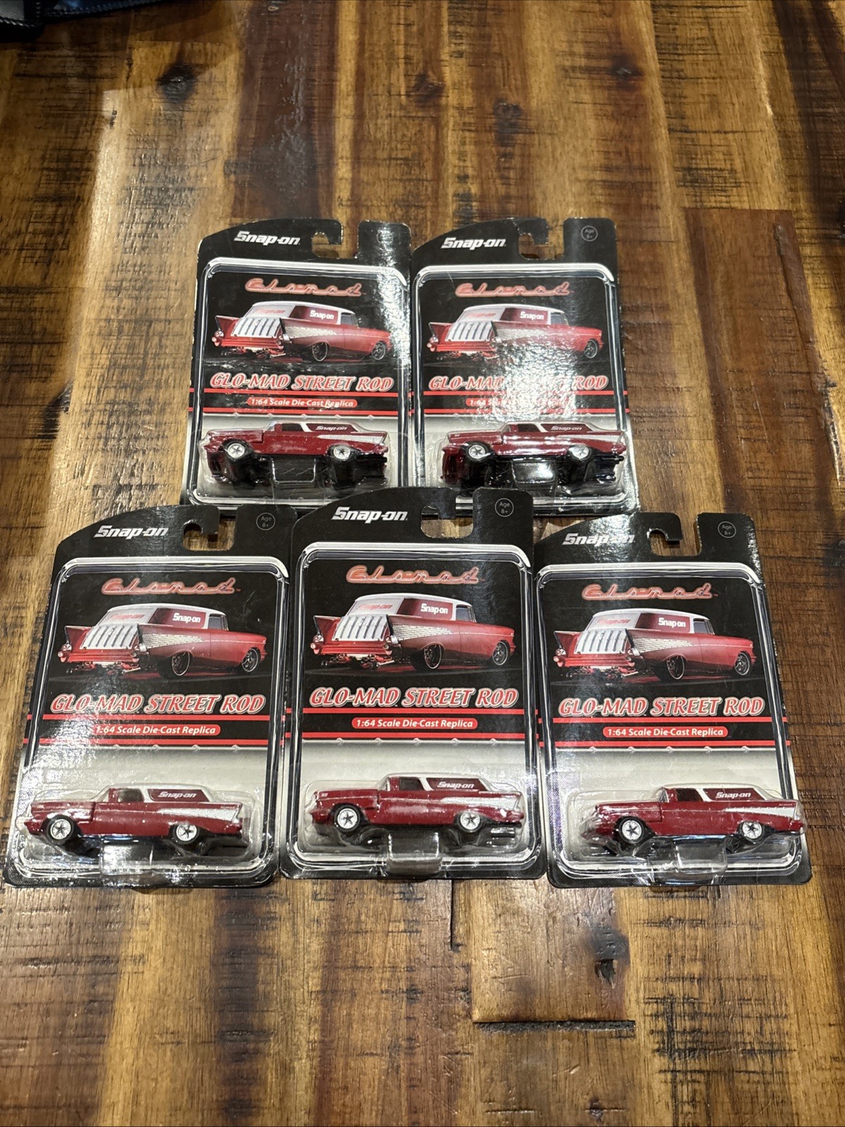 Snap-On Tools 5 Piece Glo-Mad Street Rod 1:64 Die-Cast Replica GM Chevy Nomad