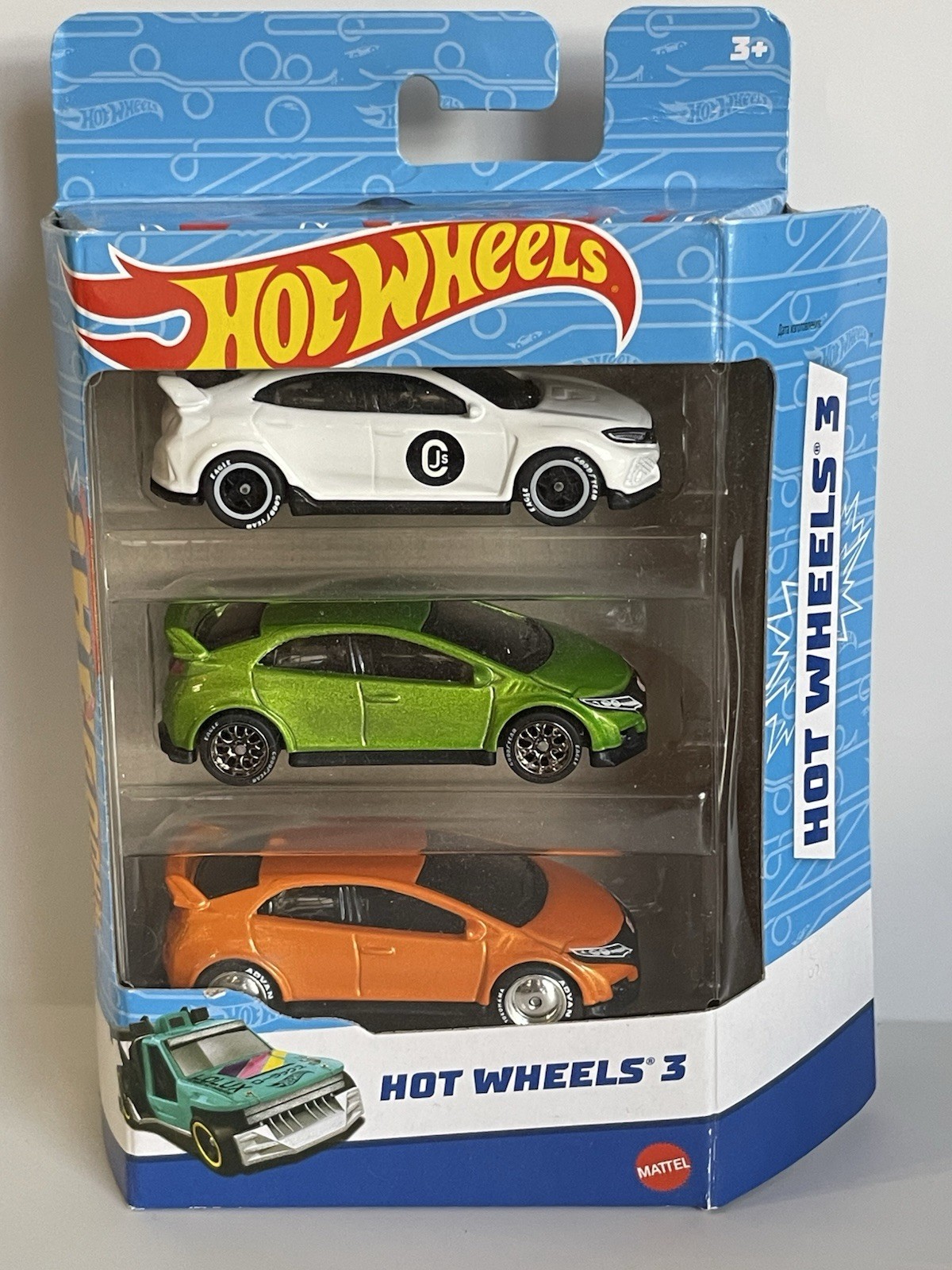 Hot Wheels Ronin Run Honda Civic Type R + CUSTOM 3 Pack (wheel swaps)