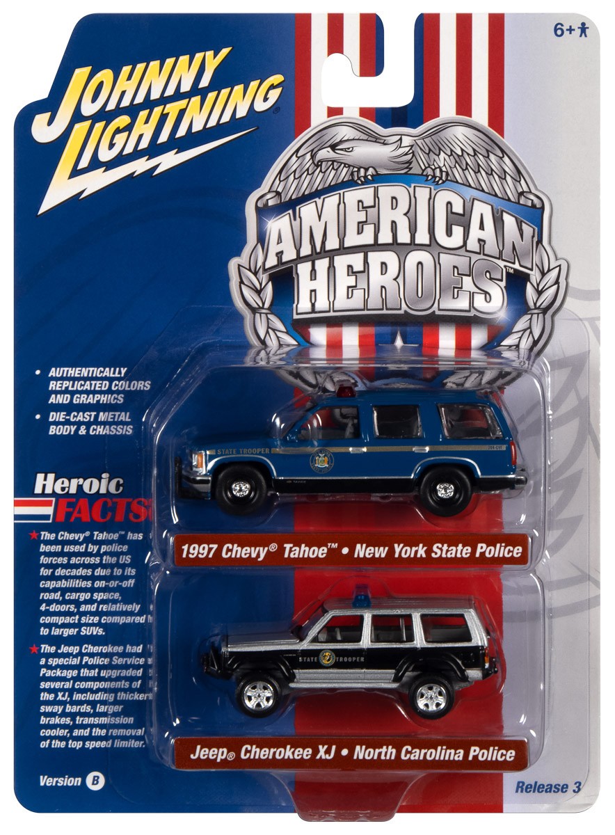 Johnny Lightning Heros 1997 Chevy Tahoe & Jeep Cherokee XJ – 2 Pack 1:64 Car