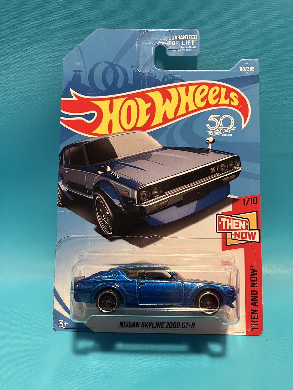 Hot Wheels Nissan Skyline 2000 GT-R Blue Then and Now Carded