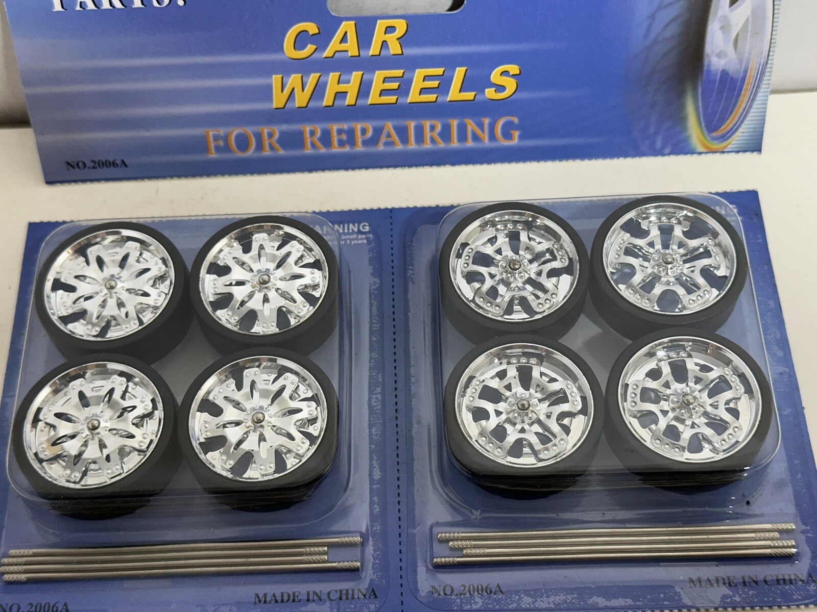 4 SET SPINNING CAR WHEELS FOR 1:18 – 1:16 CARS REPAIRING CUSTOMIZED 1.5″X0.5″