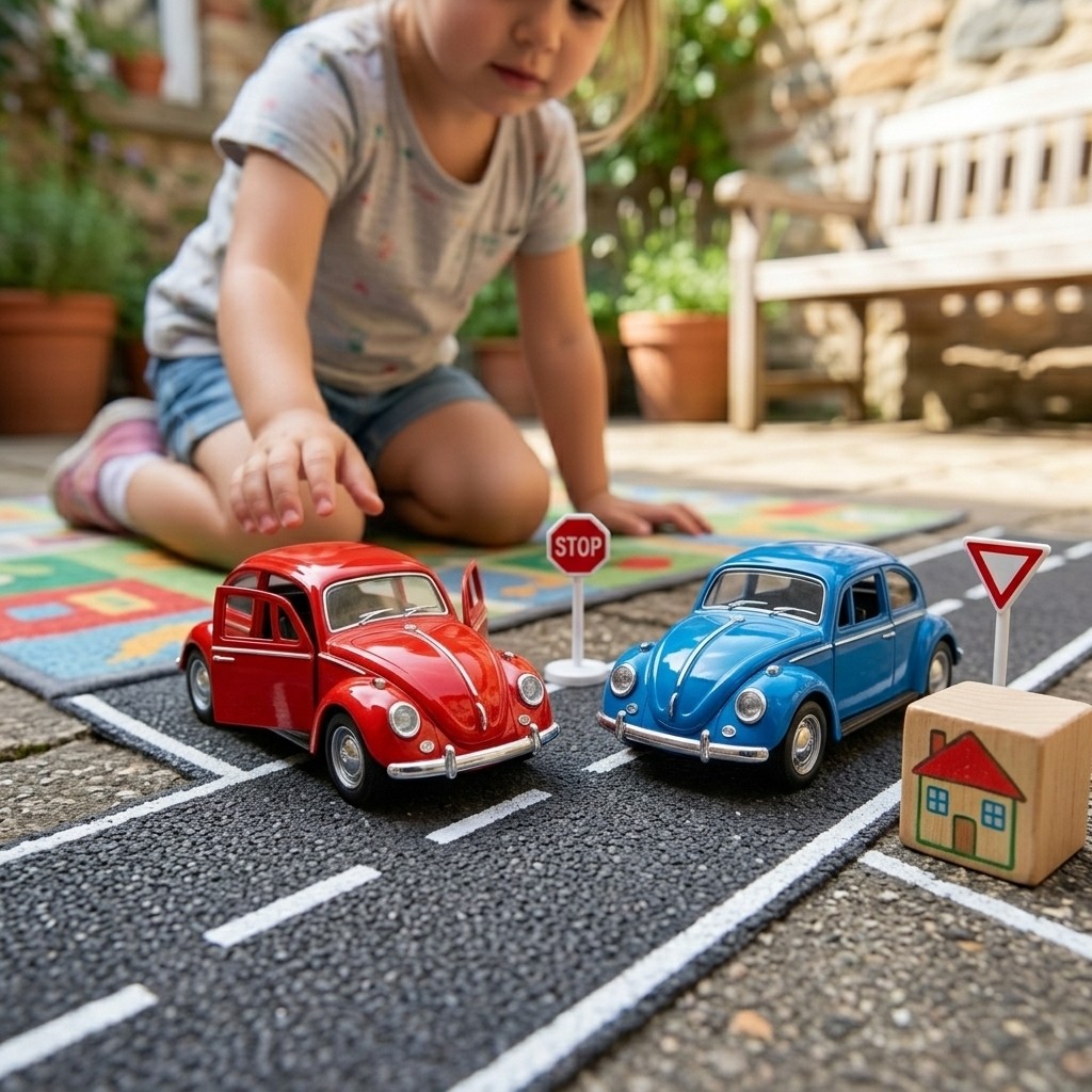 3Pcs Alloy Pull Back Toy Cars Set Red Blue Beetle Yellow School Bus Kids Gift