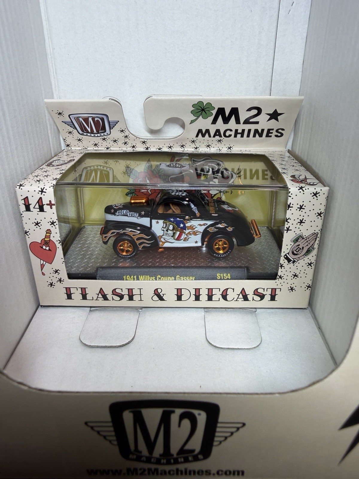 M2 Machines 1941 Willys Coupe Gasser S154 26-42 Flash & Diecast Chase