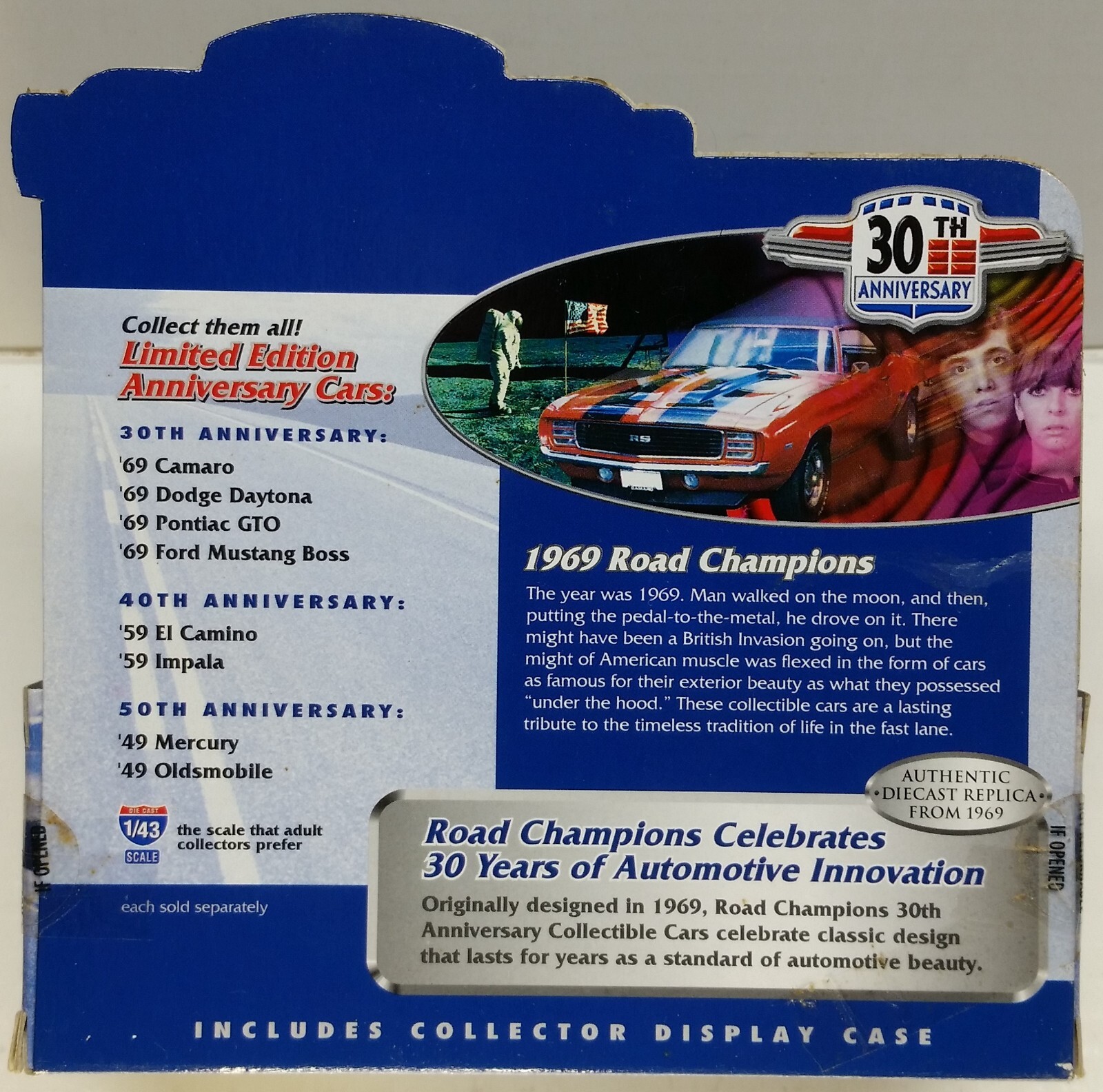 Road Champs 1969 CAMARO Z/28 Adult Collectable BLACK with Case 1/43 New 1999