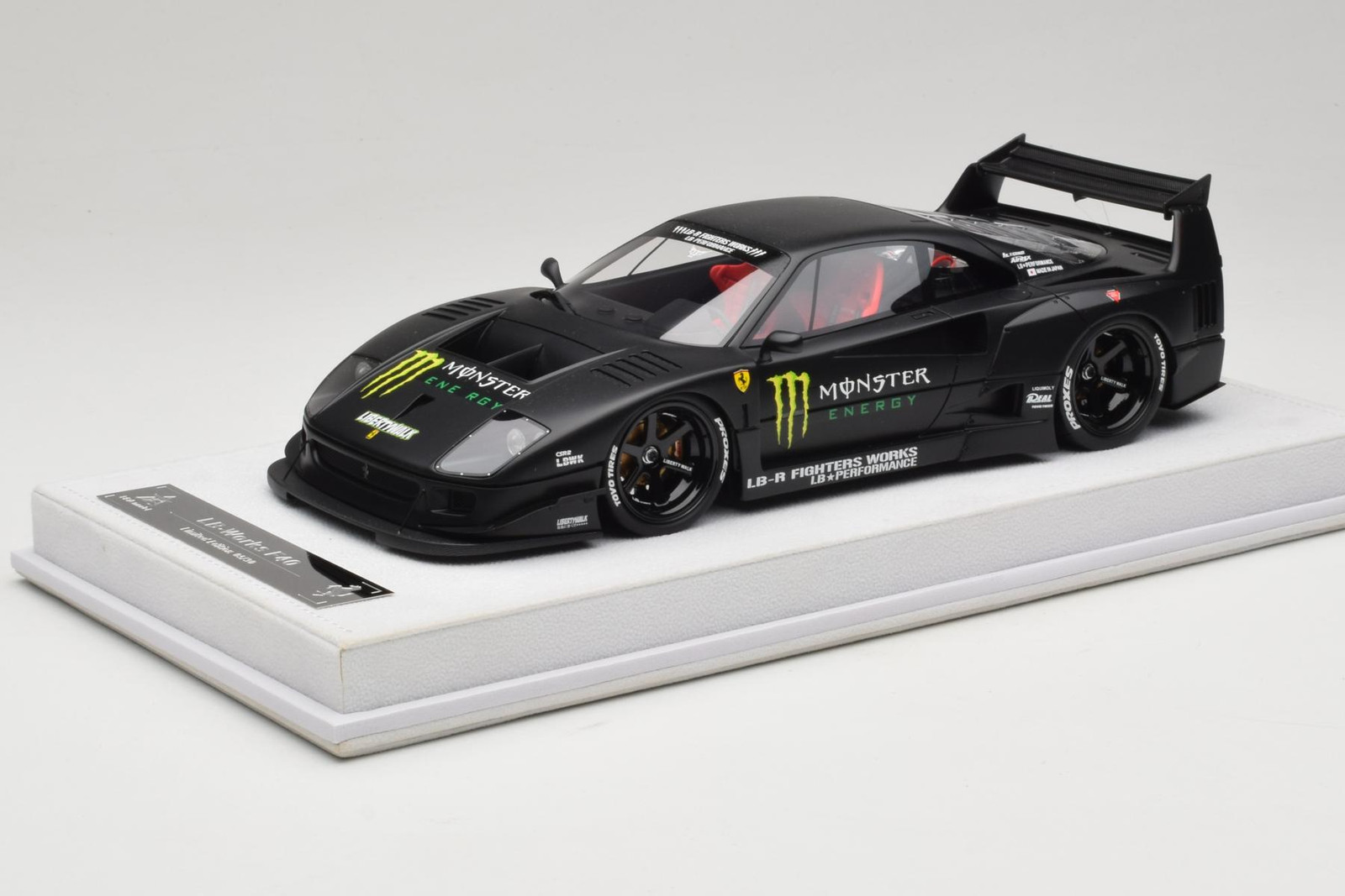 Ferrari F40 LB Works Monster Energy Matt Black 1:18 BBA | REMC026