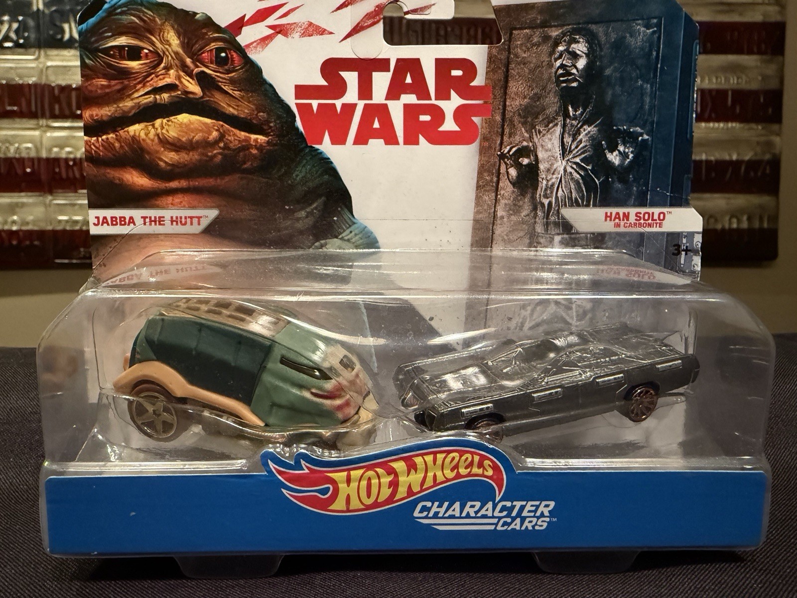 Hot Wheels Star Wars Jabba the Hutt vs Han Solo in Carbonite Character Cars 2pk