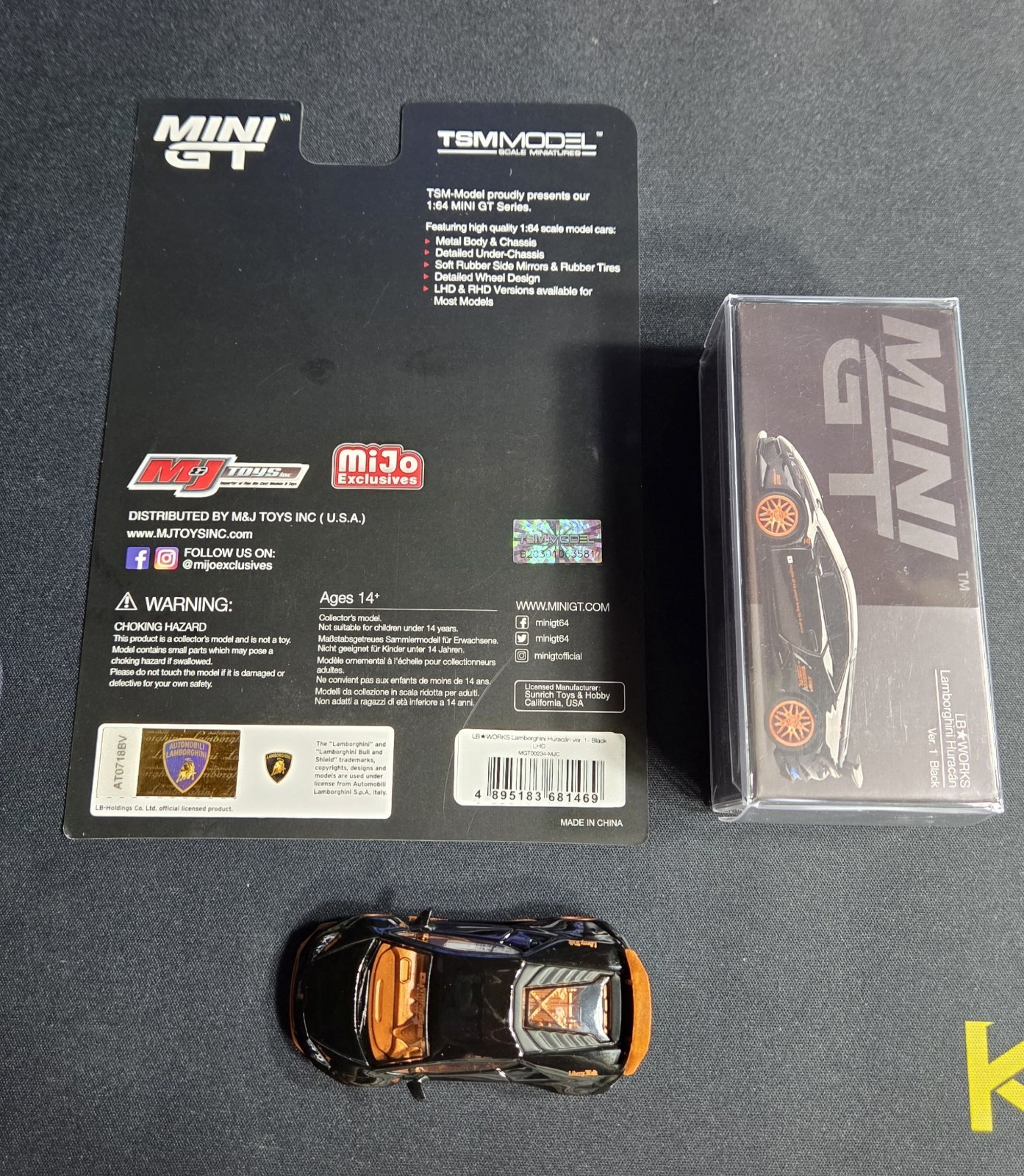 Mini GT #234 CHASE – LB Works Lamborghini Huracan Black & Bronze – See Photos