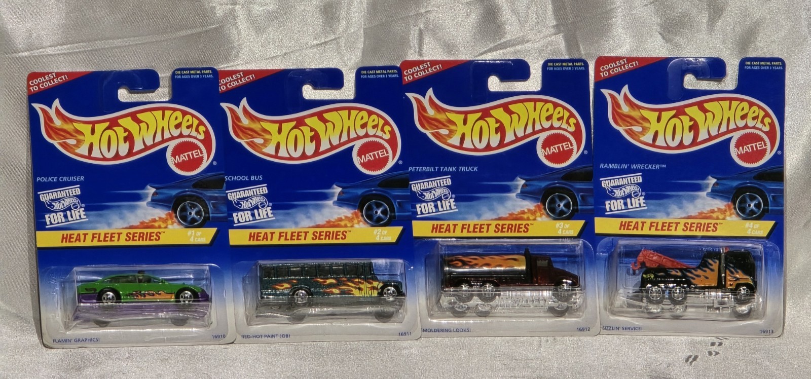 Hotwheels Heat Fleet Series Full Set #537 #538 #539 and #540 New Sealed