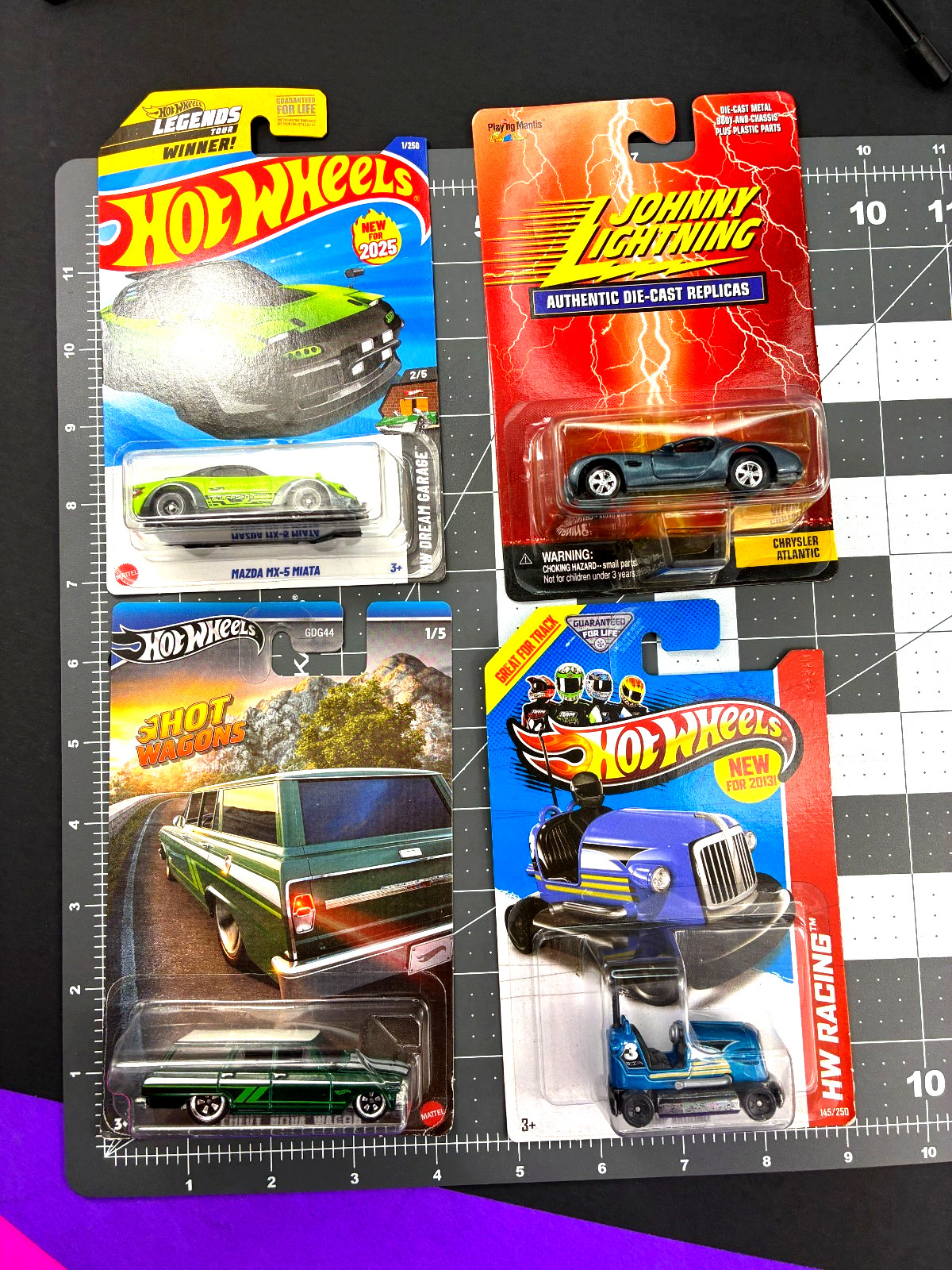 Johnny Lightning and Hot Wheels 1:64 diecast Chrysler, Chevy, Mazda PP
