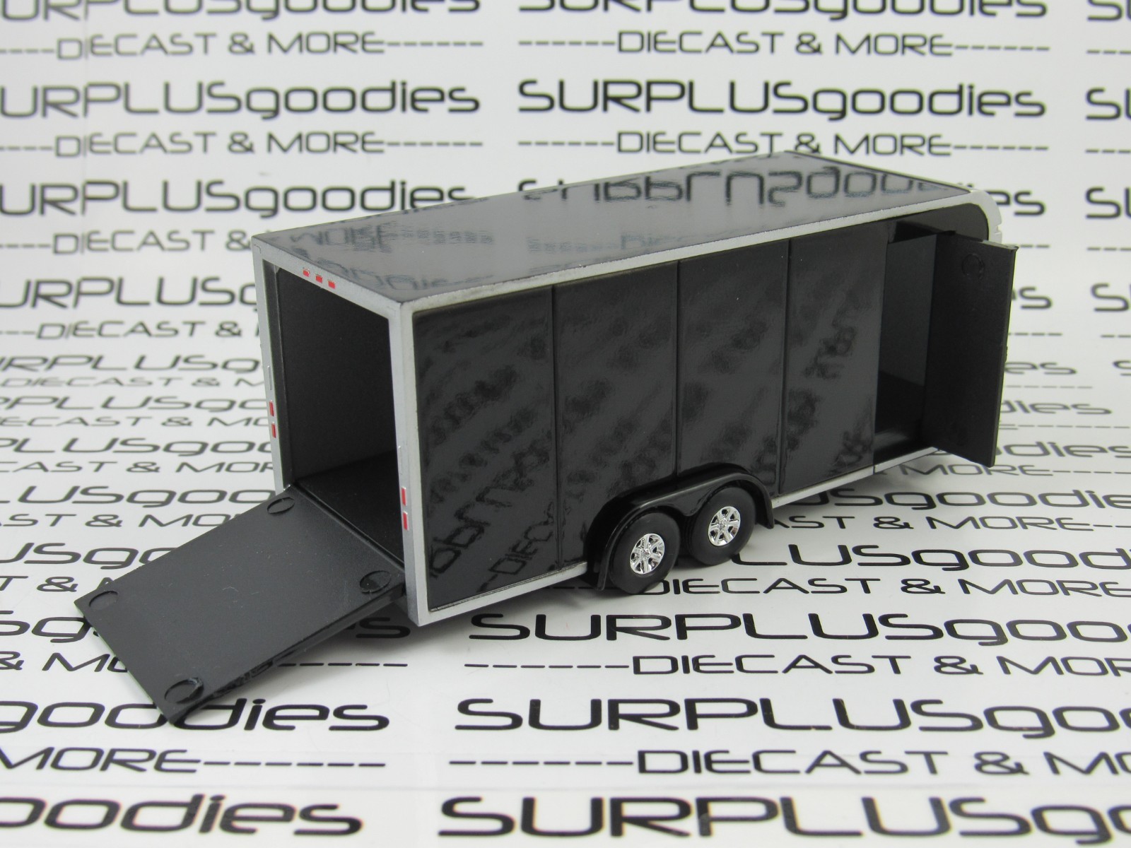 2026 Auto World 1:64 SURPLUSgoodies Exclusive: BLACK Car/Truck ENCLOSED TRAILER