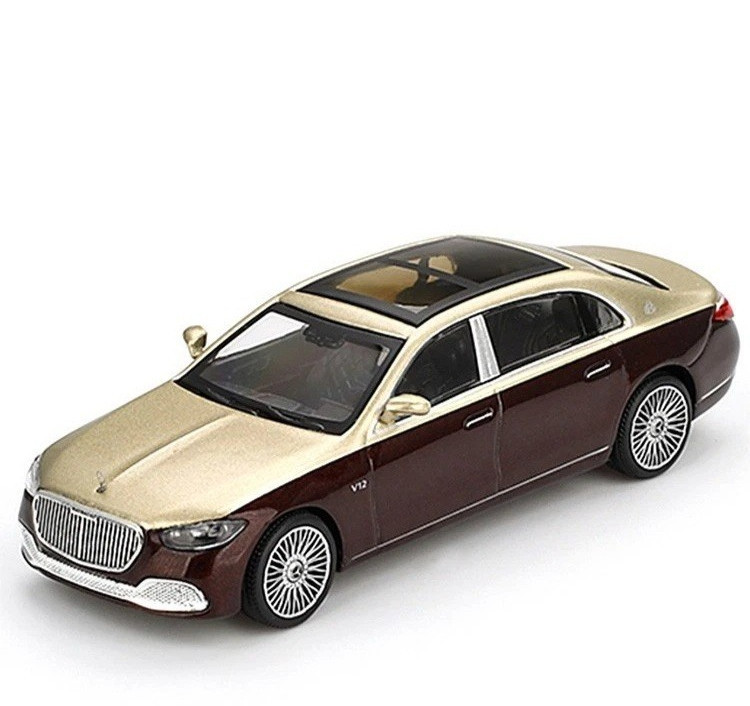 Mini GT 1:64 Mercedes-Maybach S680 Gold / Dark Red Metallic Model MGT00962-P11