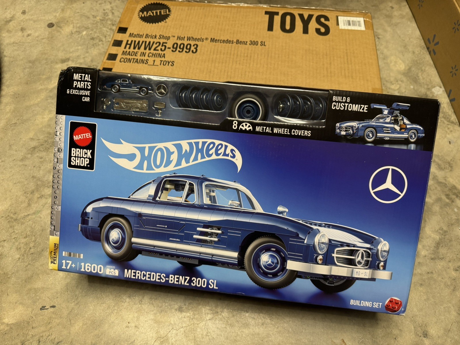 Mattel Brick Shop Hot Wheels Premium Series Building Set Mercedes-Benz 300 SL