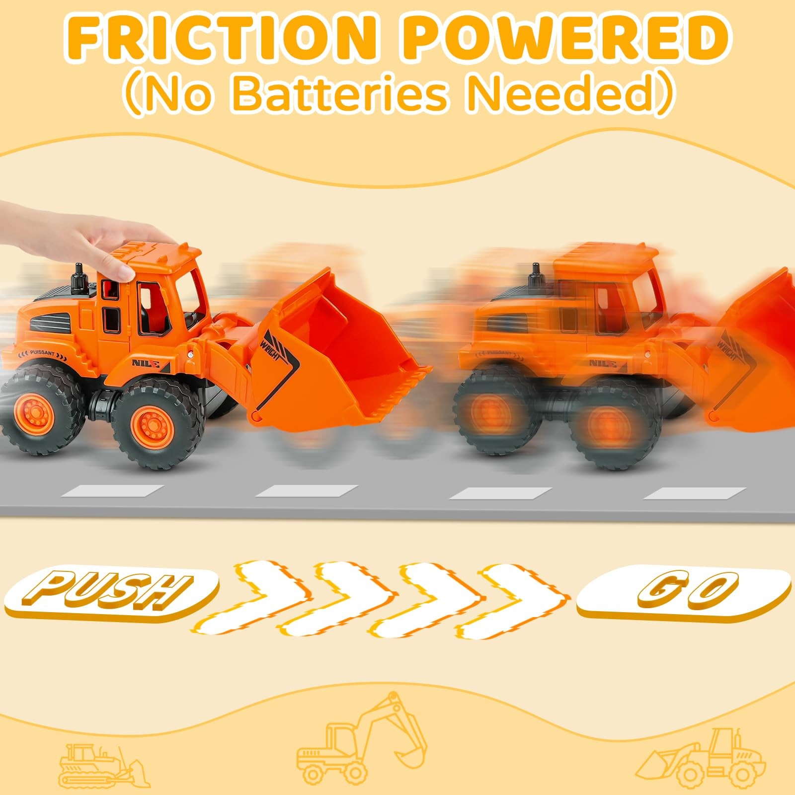 Construction Toys for 3 Years Old Boys Girls Kids Friction Powered Construction