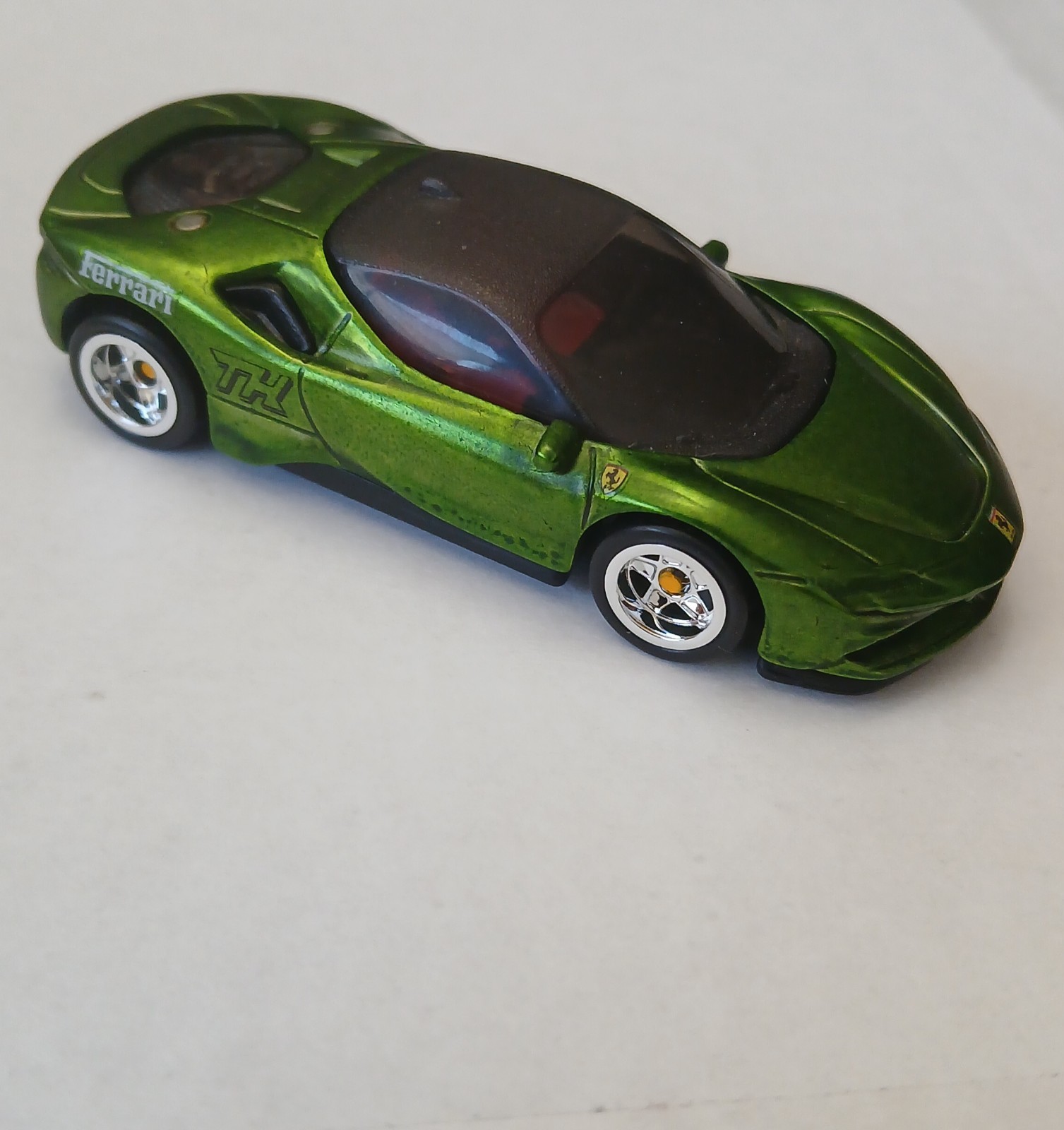 Hot Wheels Ferrari SF90 Stradale – CUSTOM WHEEL SWAP & PAINT (Satin Green)