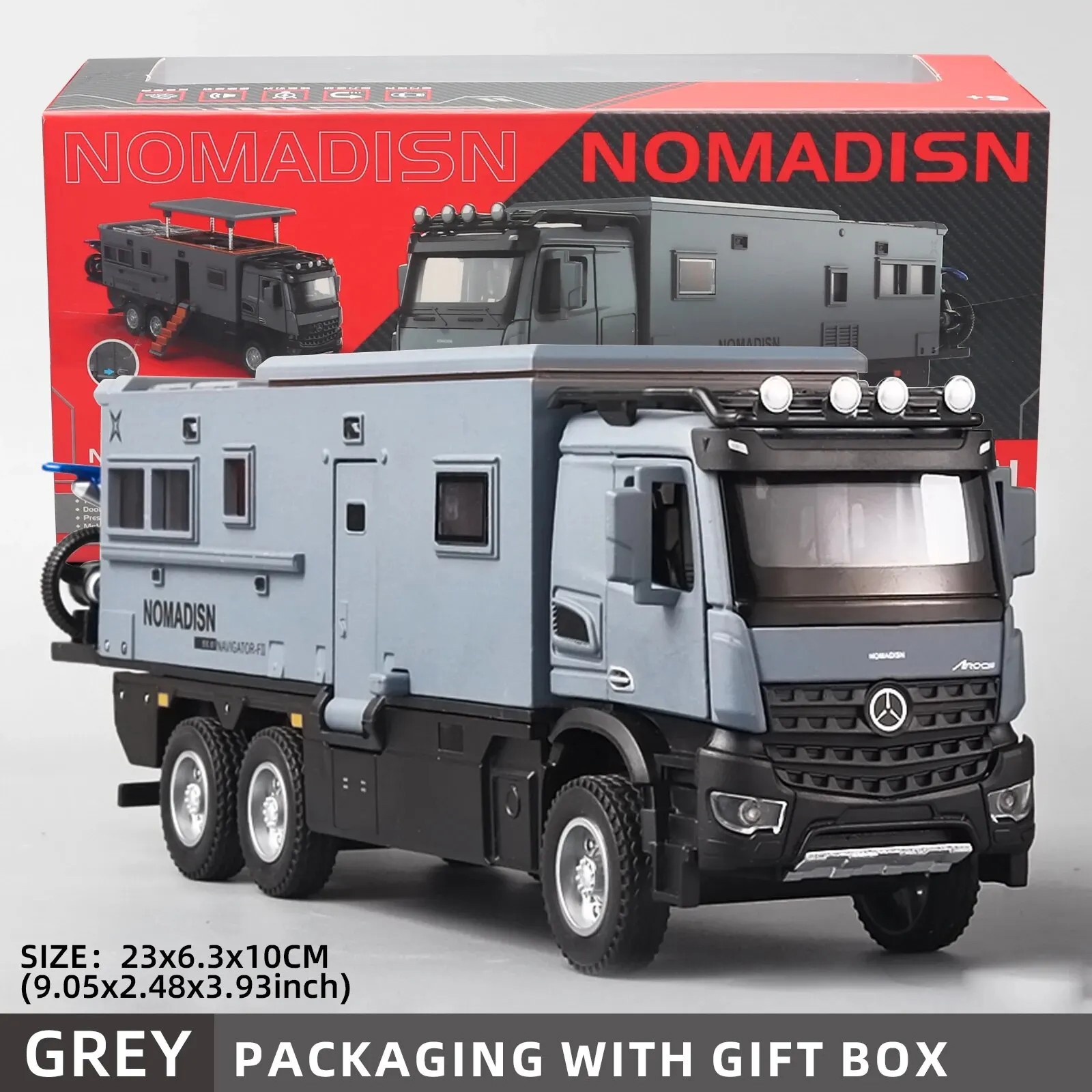 1:24 Benz Camper RV Motorhome Toy Model Car Diecast Pull Back Toy Sound Light