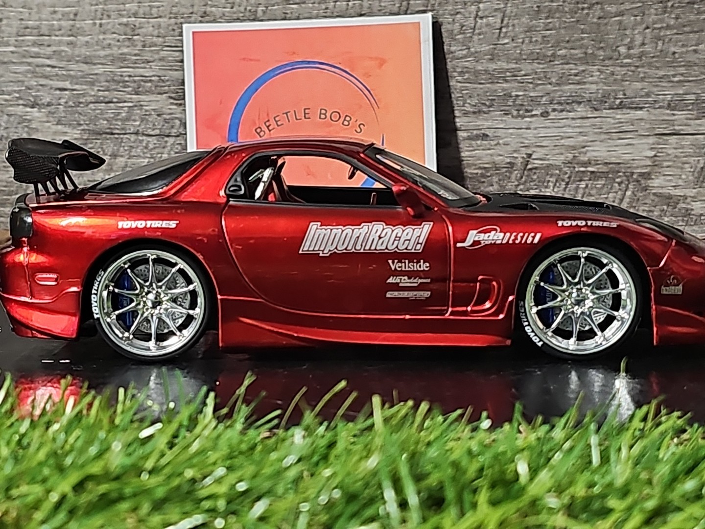 Jada Import Racer Rare Red Mazda RX-7 1:24 Scale Diecast Car NO BOX