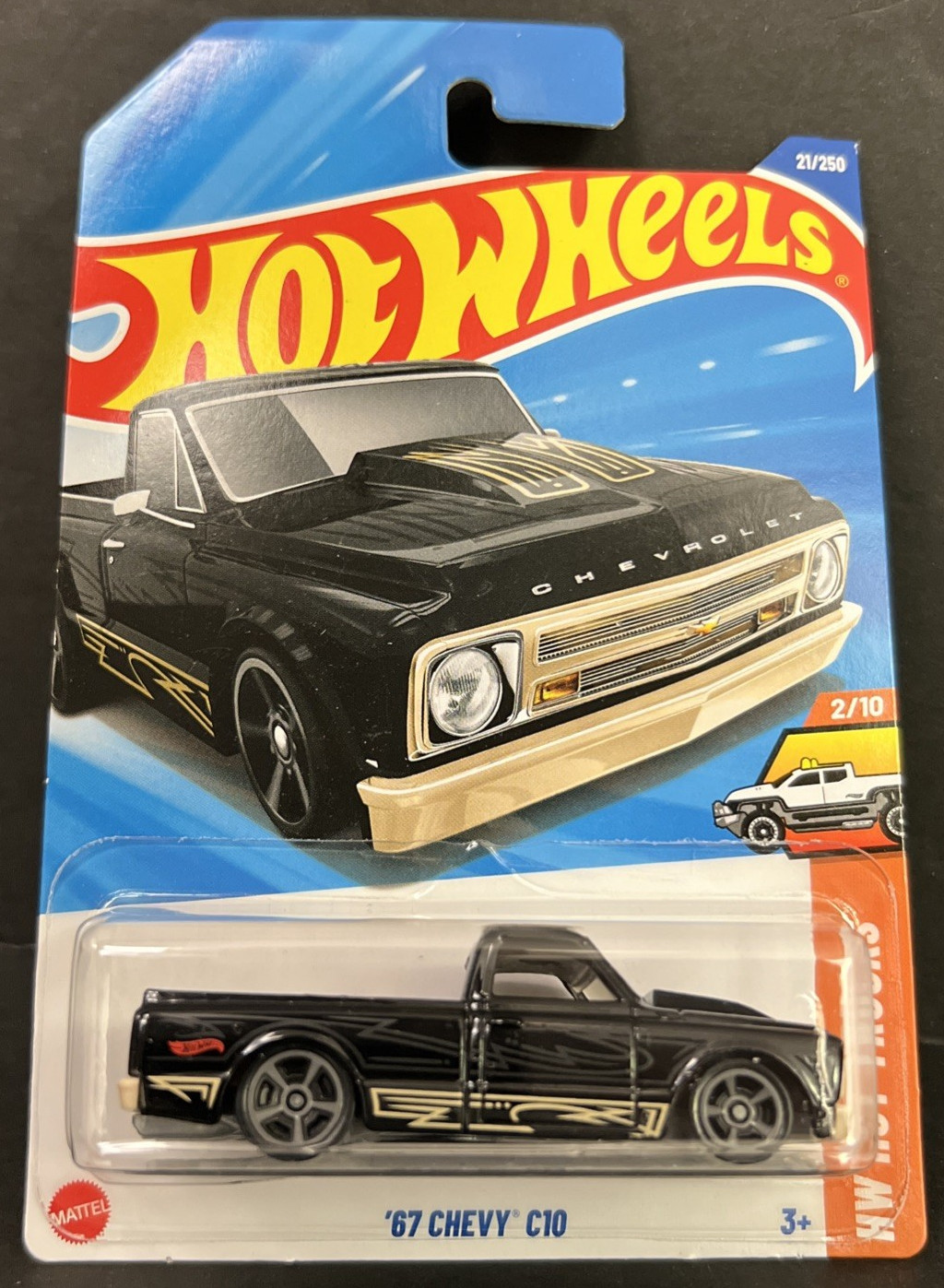 2025 Hot Wheels ~ 21/250 ’67 CHEVY C10 BLACK 2/10 HW HOT TRUCKS ~ BOX SHIP FREE