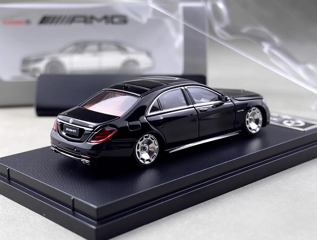 RM 1:64 Black S63 W222 V12 VIP Luxury Sedan Sports Model Diecast Metal Car