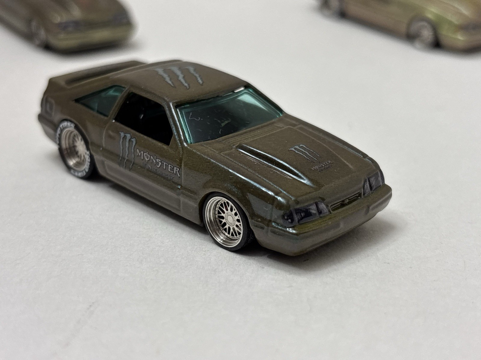 Hot Wheels FOX BODY Monster Energy 1992 Ford Mustang CUSTOMS LOT X 3 Green 🔥🏁