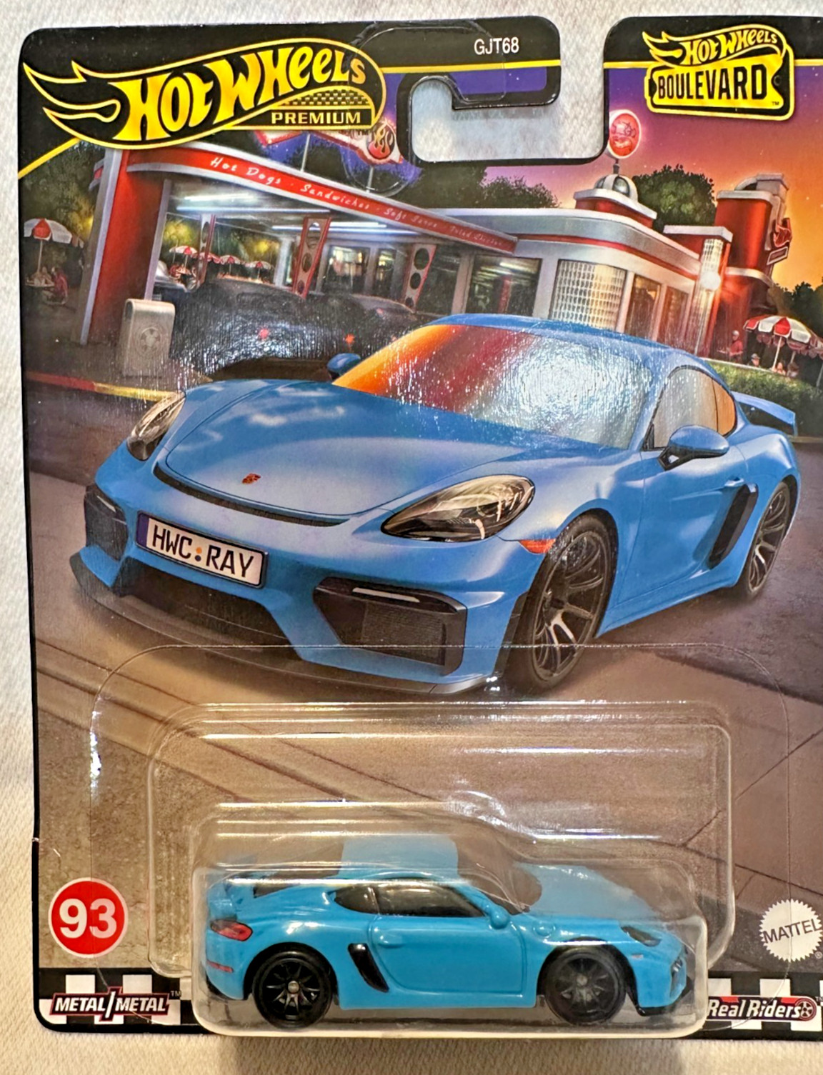 2023 HOT WHEELS – PREMIUM – BOULEVARD #93 – PORSCHE 718 CAYMAN GT4 – BLUE – VHTF
