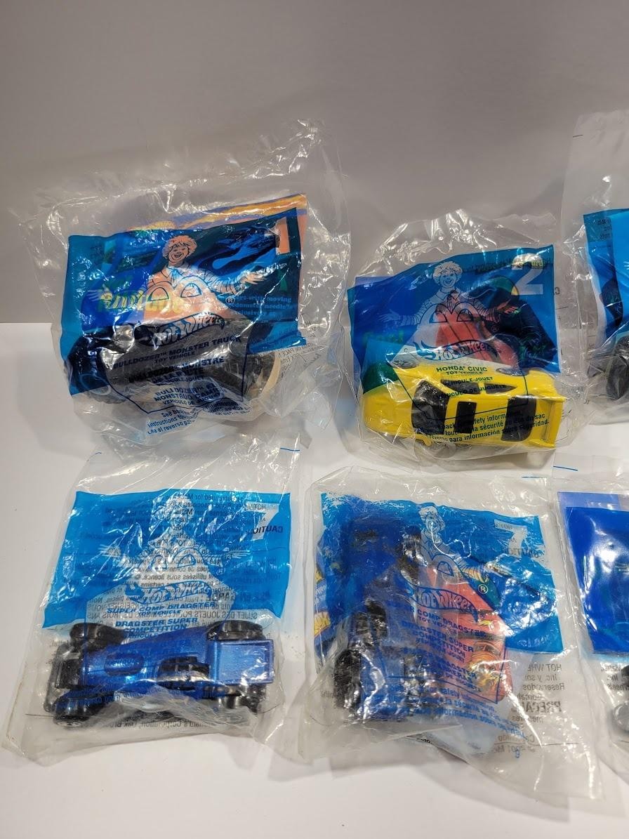 Hot Wheels McDonald’s Happy Meal Car Lot 8pc Truck Dragster Multi-Color Toy