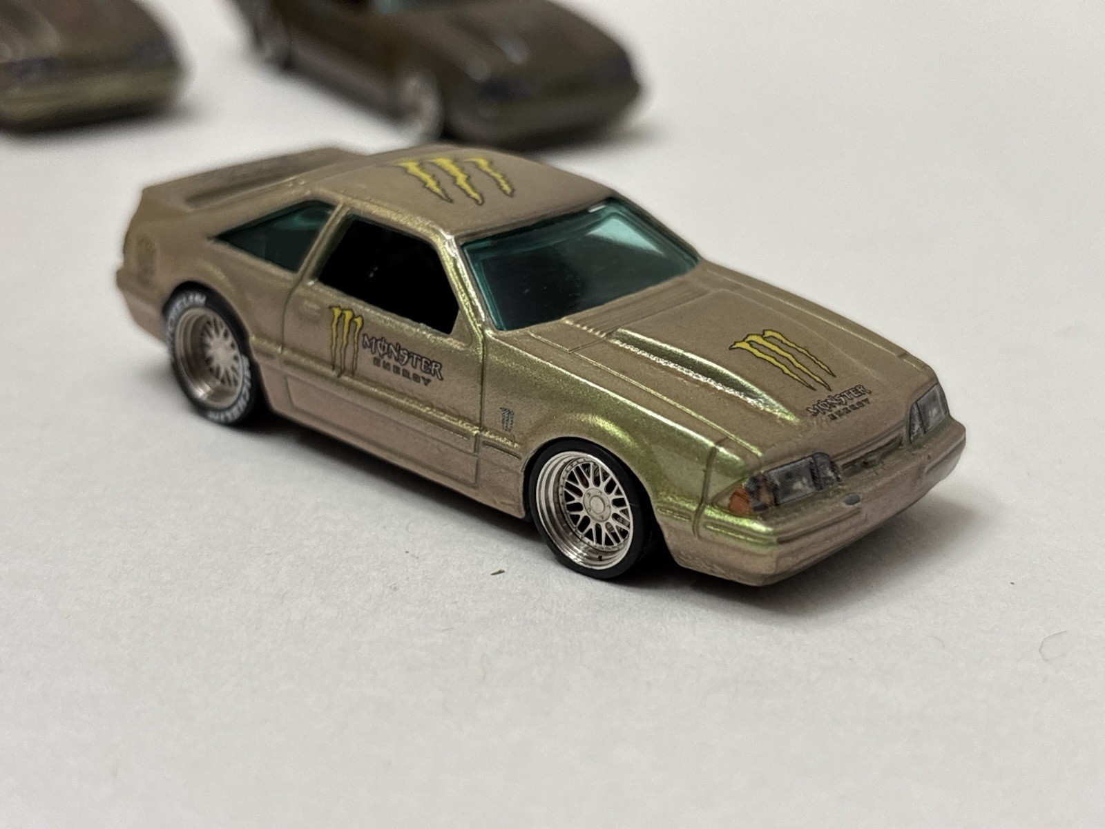 Hot Wheels FOX BODY Monster Energy 1992 Ford Mustang CUSTOMS LOT X 3 Green 🔥🏁