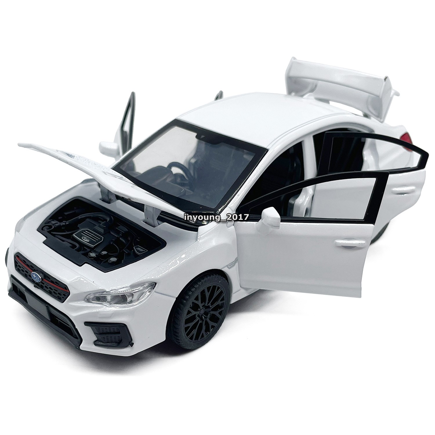 1:30 Subaru WRX STI Model Car Diecast Toy Vehicle Toys for Boys Kids Gifts White
