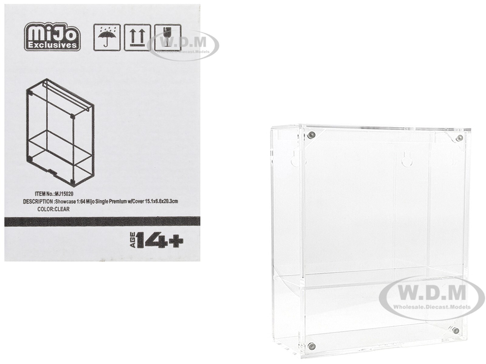 SHOWCASE PREMIUM SINGLE DISPLAY CASE W/ SHELF FOR 1/64 SCALE MODEL CARS MJ15020