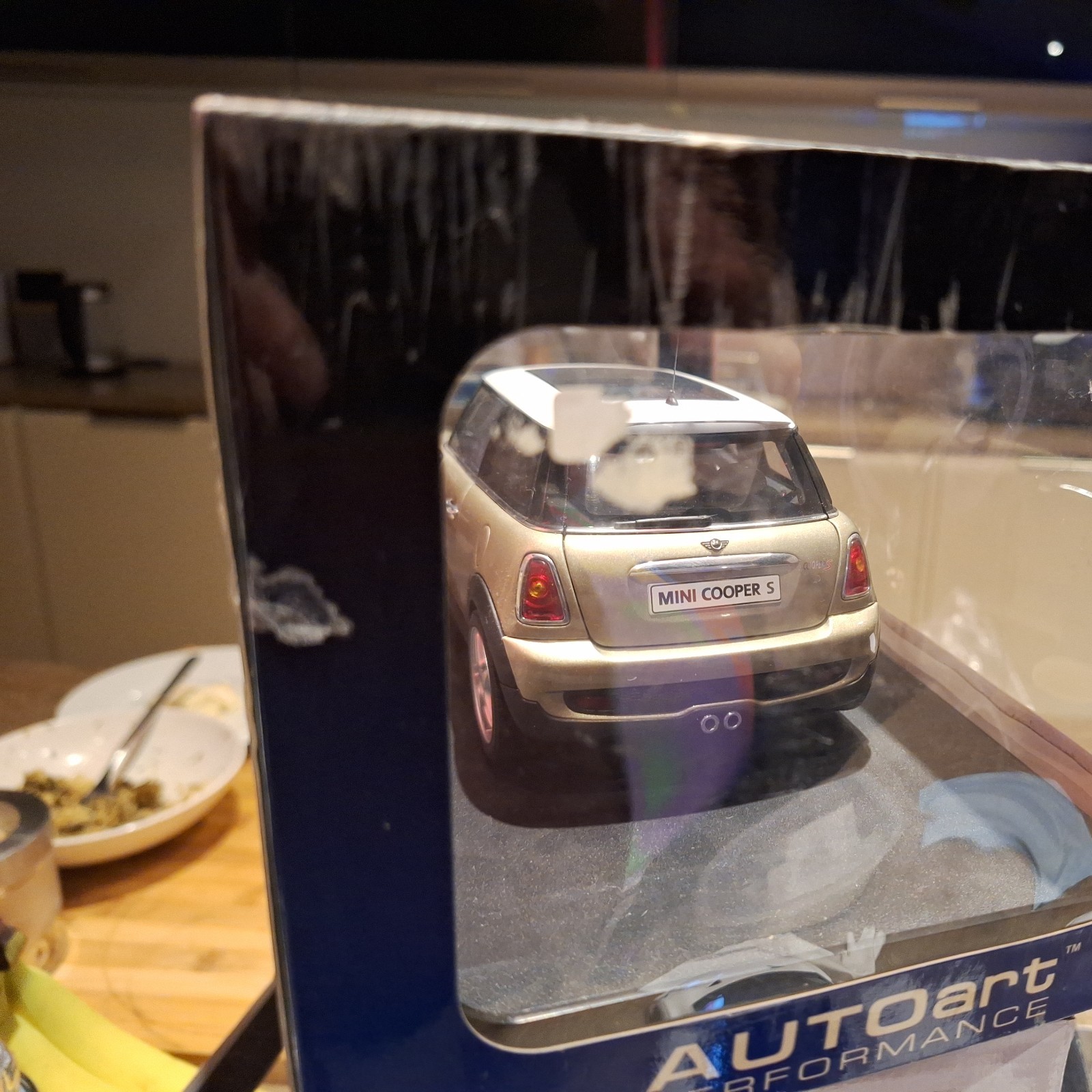 1:18 AUTOart MINI Cooper S 2006 Sparking Silver Metallic/White Roof Model RARE