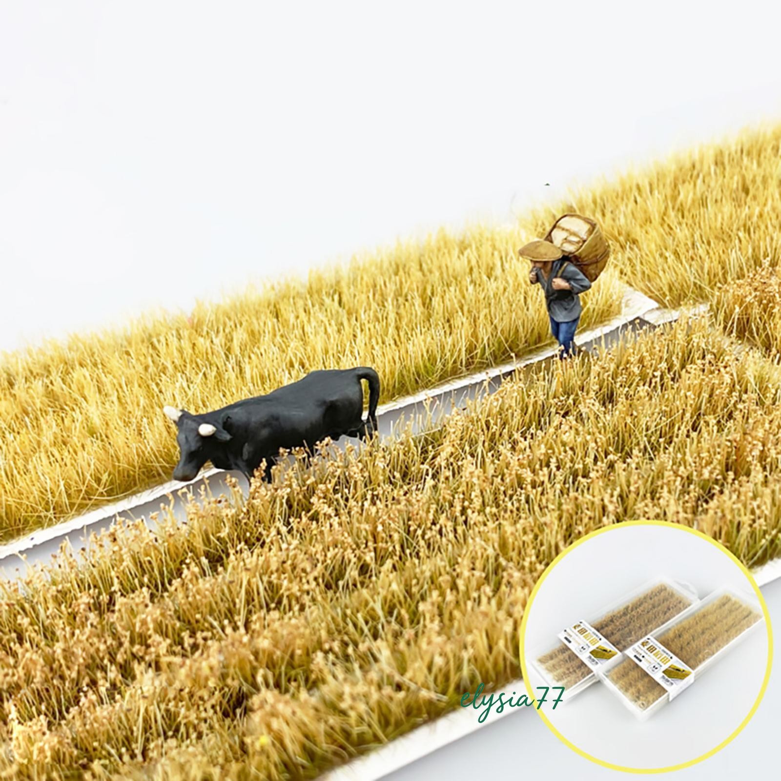 1:72 1:87 Diorama DIY Wheat Field Model Mini Terrain Lawn Landscape Scenery