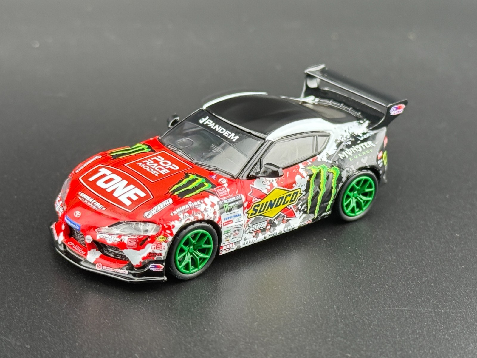 Pop Race Pandem GR Supra Daigo Saito D1GP 2024 Green Wheels Ver. 640180 1/64