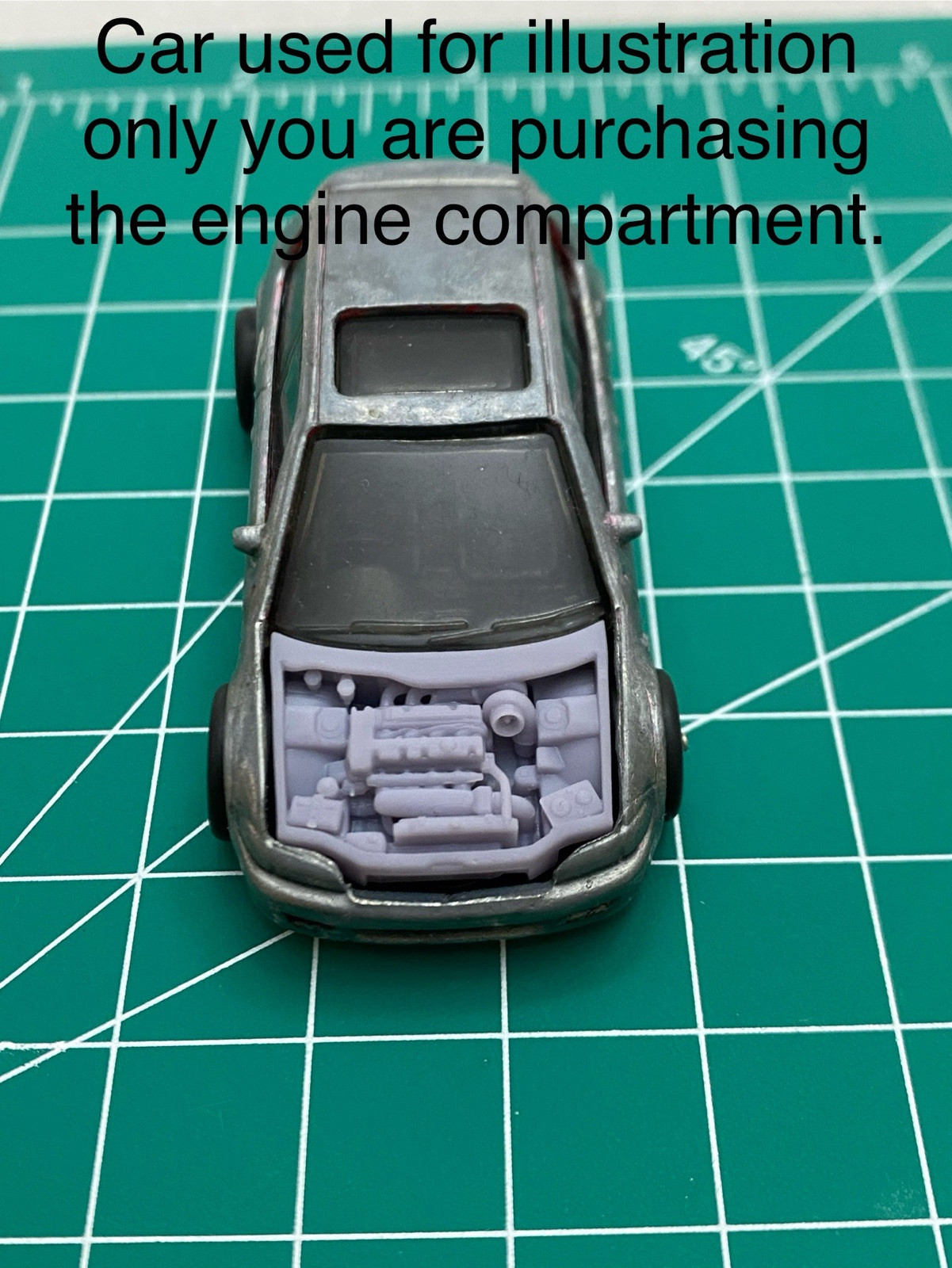 1/64 Scale Honda Civic Eg Engine Bay With K20 Big Turbo Engine For Hotwheels