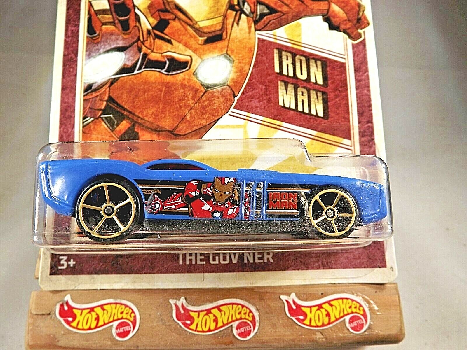 2019 Hot Wheels Marvel Series 1/6 Iron Man THE GOV’NER Blue w/Gold OH5 Spoke Whl