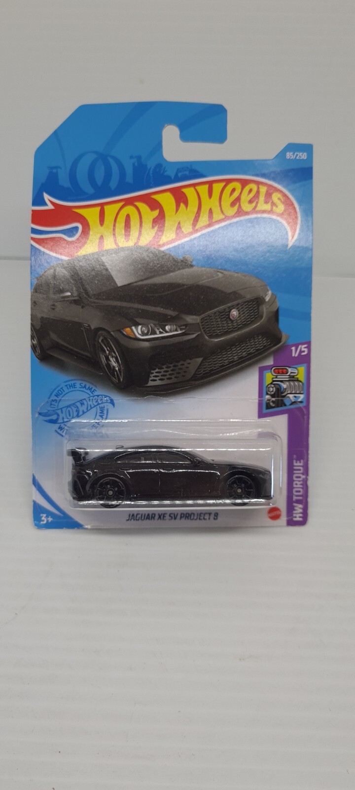 2020 HOT WHEELS JAGUAR XE SV PROJECT 8 in BLACK HW DRIFT 1/5 New Long Card GTB90