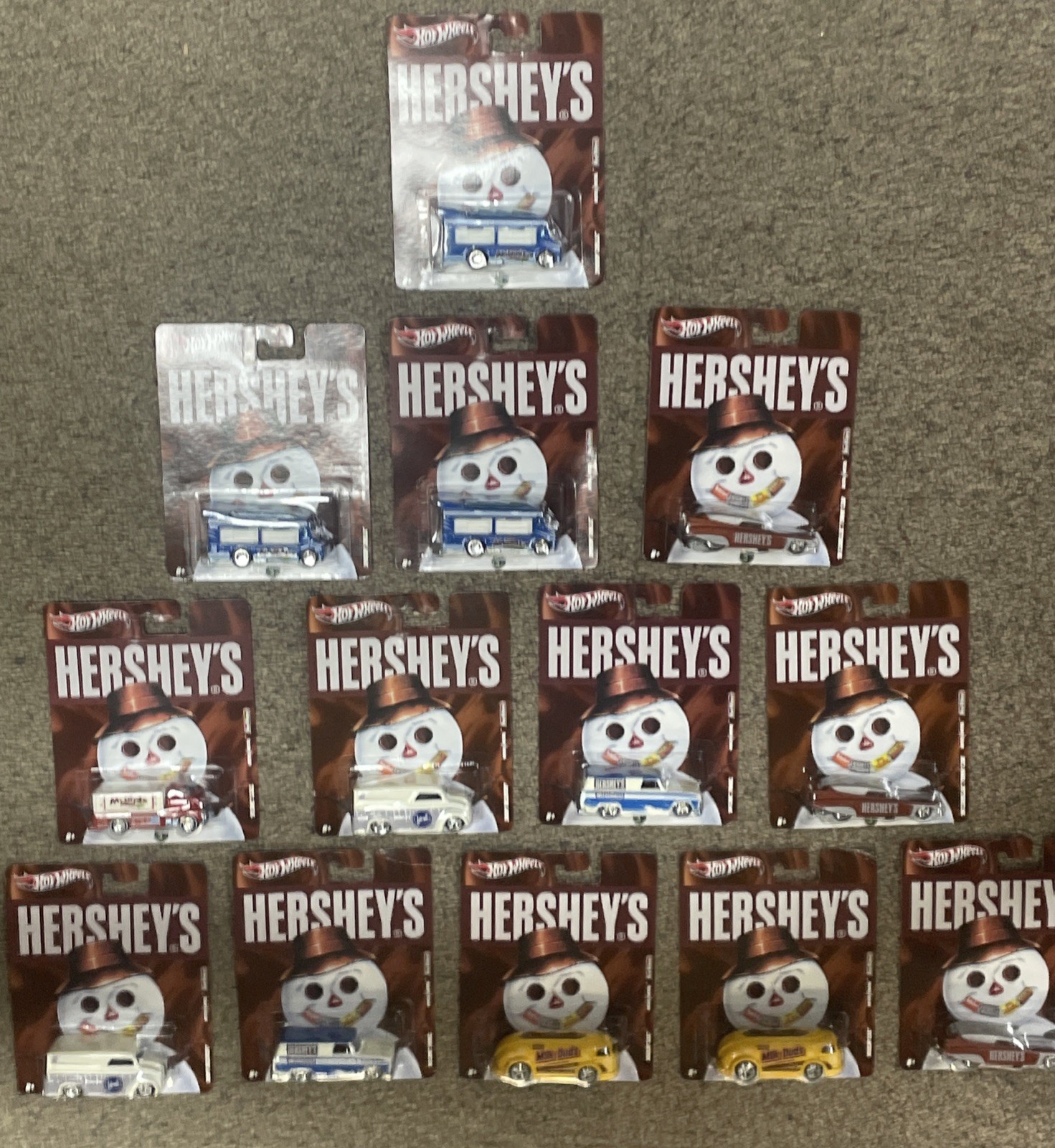 Lot of 13 Hot Wheels 3 Hershey’s 2 mini 2 York 2 Milk Dud 3 Almond Joy 1 Mounds