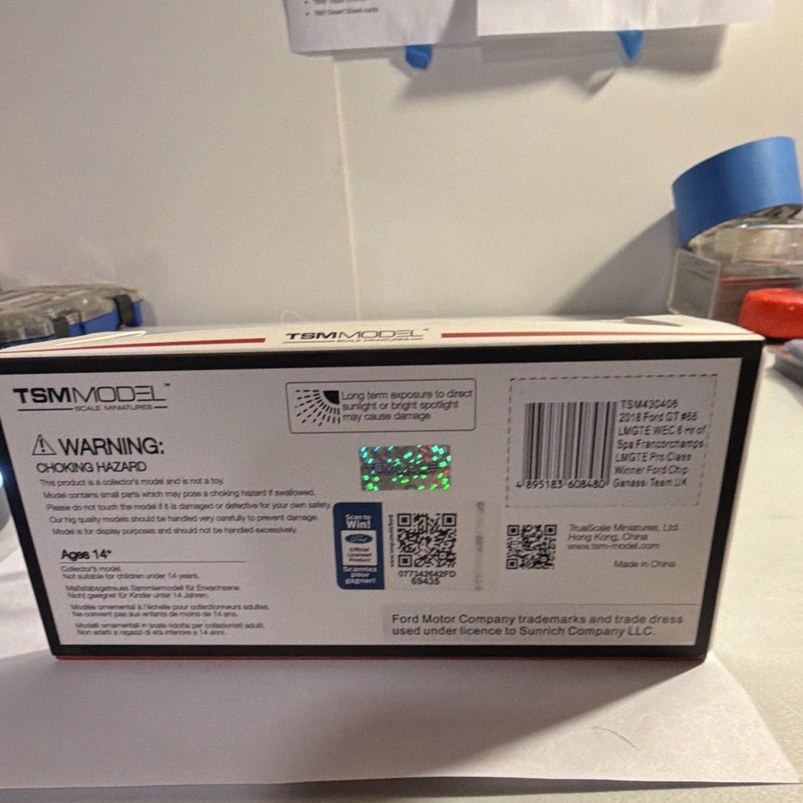 TSM Model 1:43 2018 Ford GT #66 LMGTE WEC 6Hr Spa Diecast w/ Case Stand