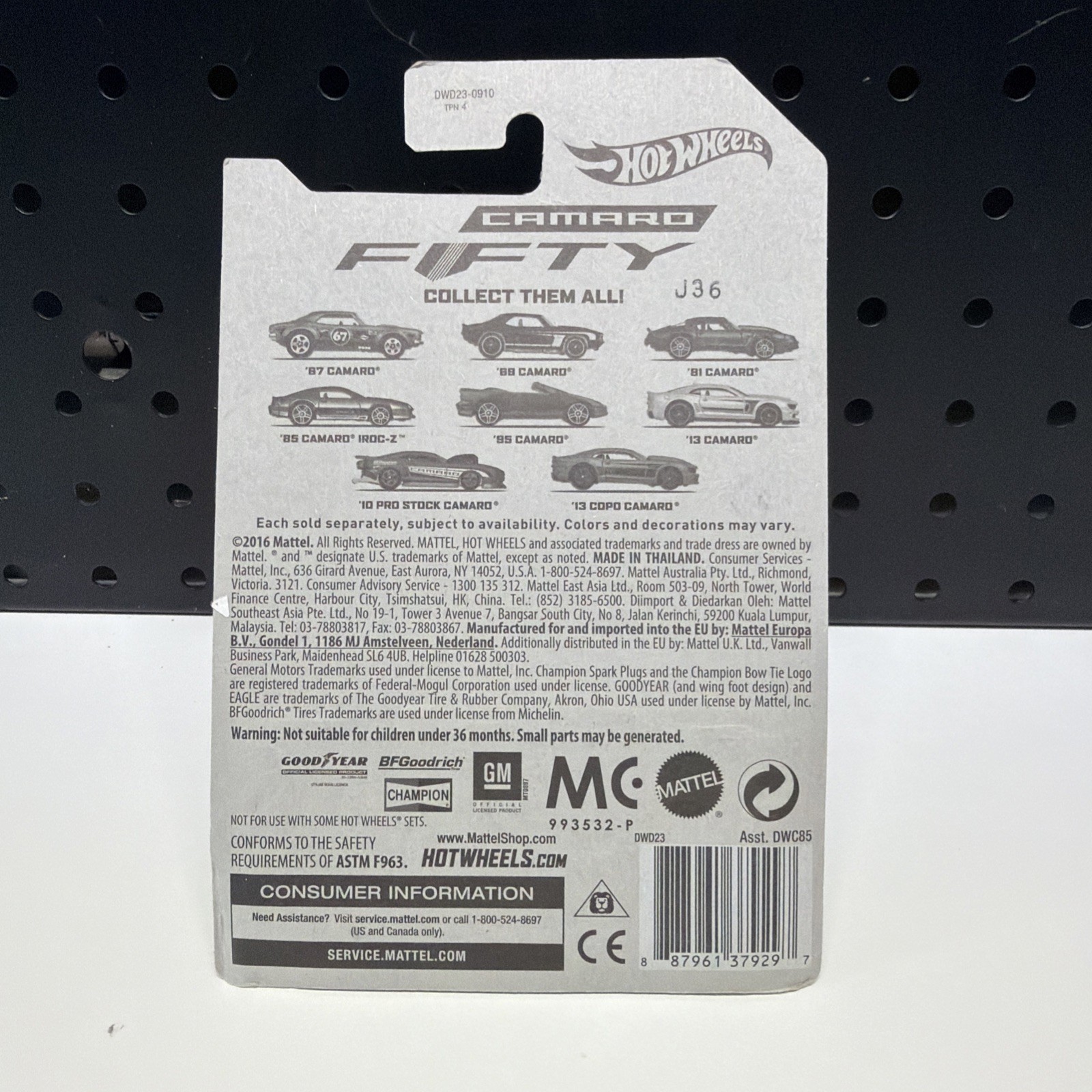 Hot Wheels 69 Camaro Fifty Chevrolet 1969 1:64 Diecast Car Black Blue