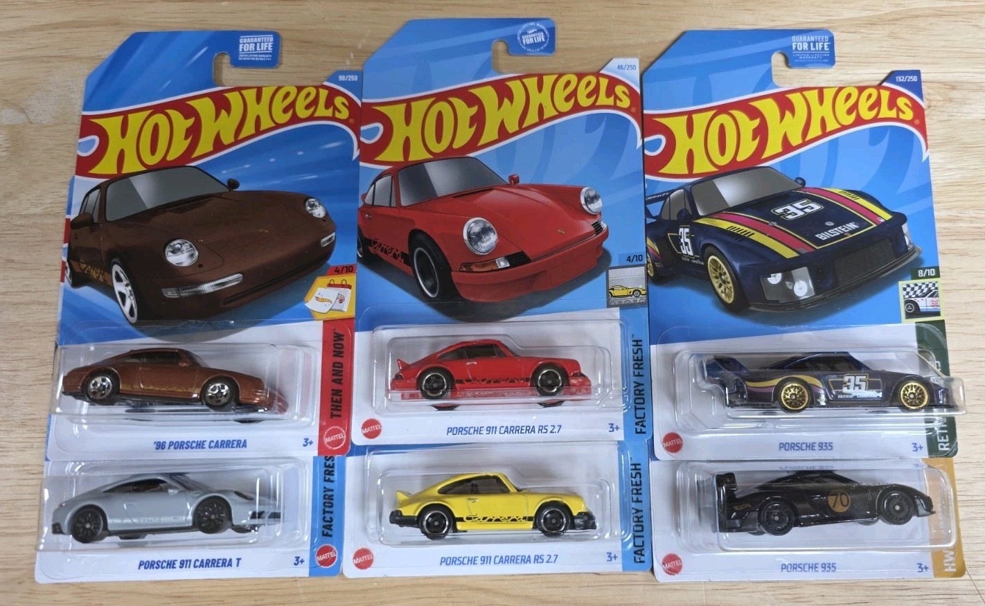 Hot Wheels Porsche Mainline Lot X6 935 911 Carrera T 96 Carrera Carrera RS 2.7