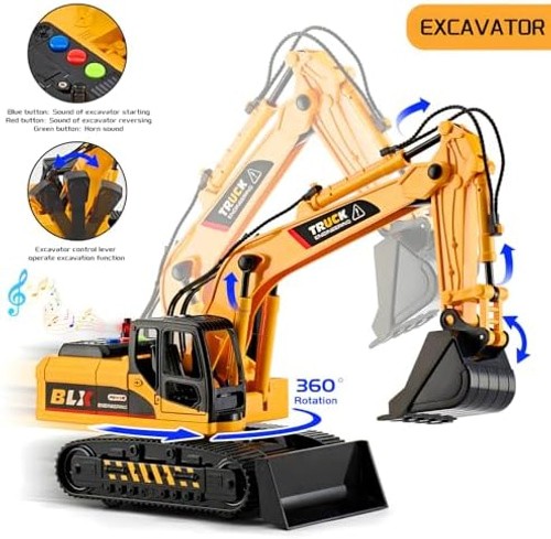 LerBao 2 Pack Large Construction Engineering Truck Toys,Moveable Claw Excavat…