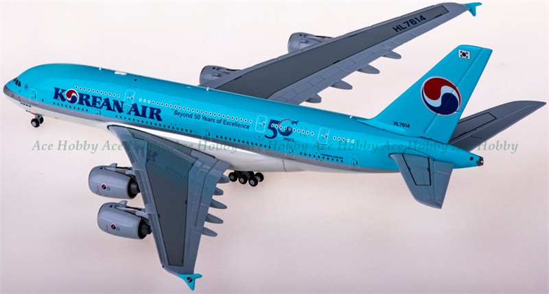 for JC Wings for Korean Air for Airbus A380 HL7614 50 Years 1:400 Model