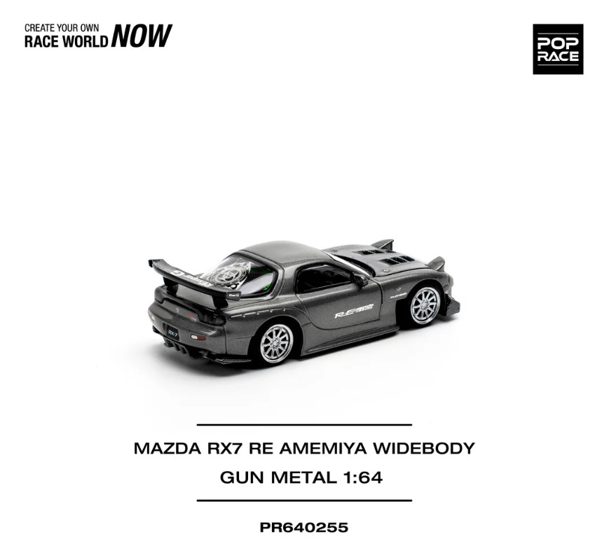 Pop Race Mazda RX7 RE-AMEMIYA Gun Metal 640255 1/64