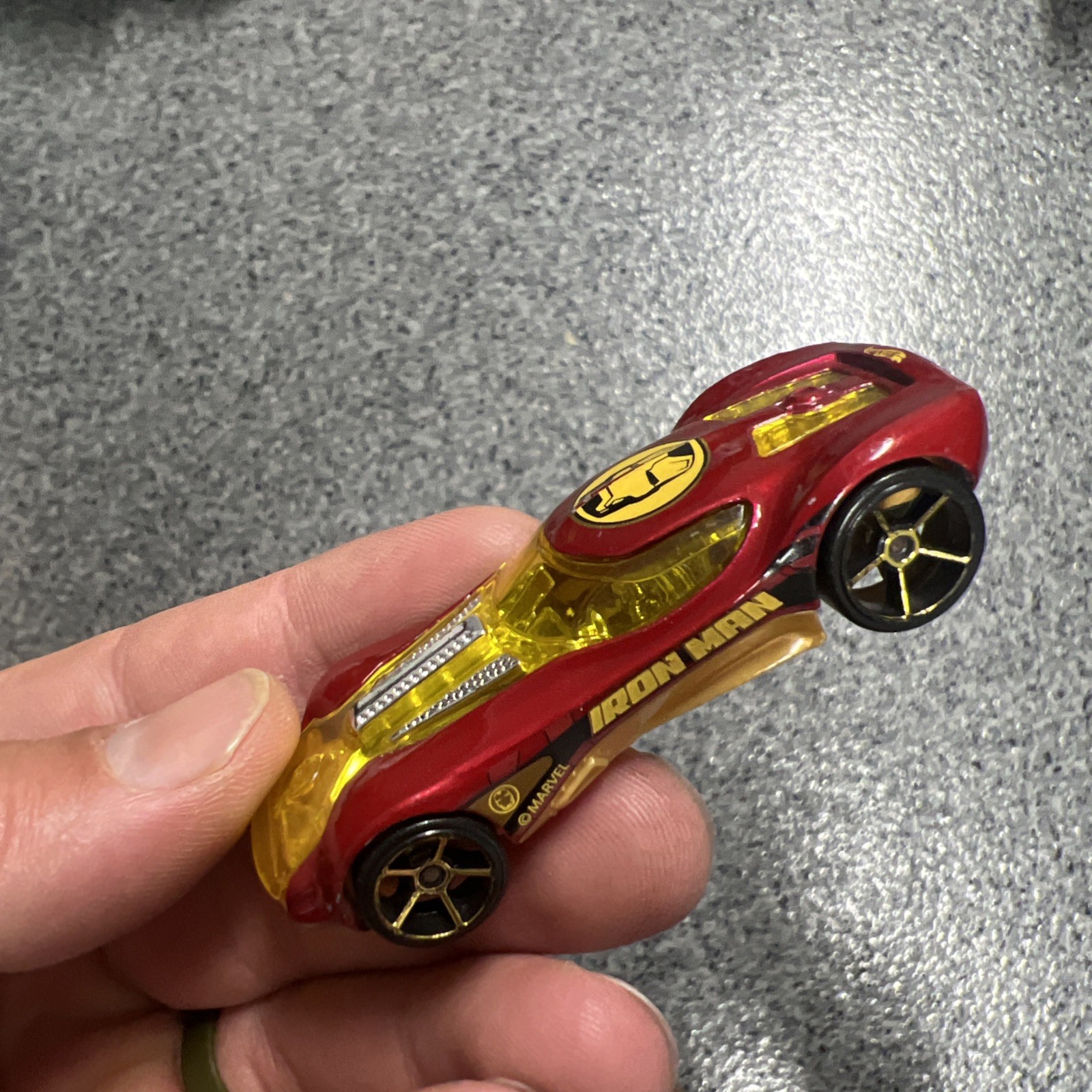 Loose 2016 Hot Wheels HW40 Red w/Gold Chrome OH5 Wheels Iron Man Thailand