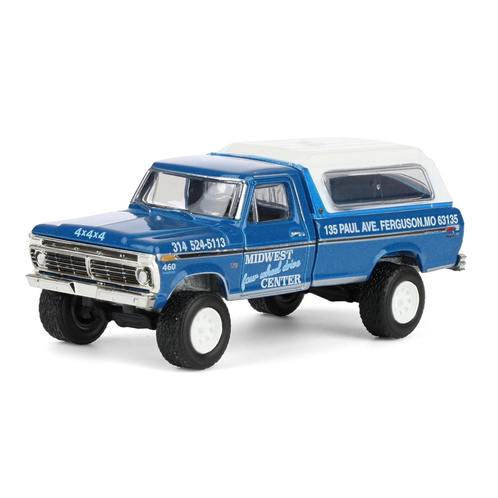 Greenlight 1/64 1974 Ford F-250 with Camper Shell Midwest 4WD Center 30345