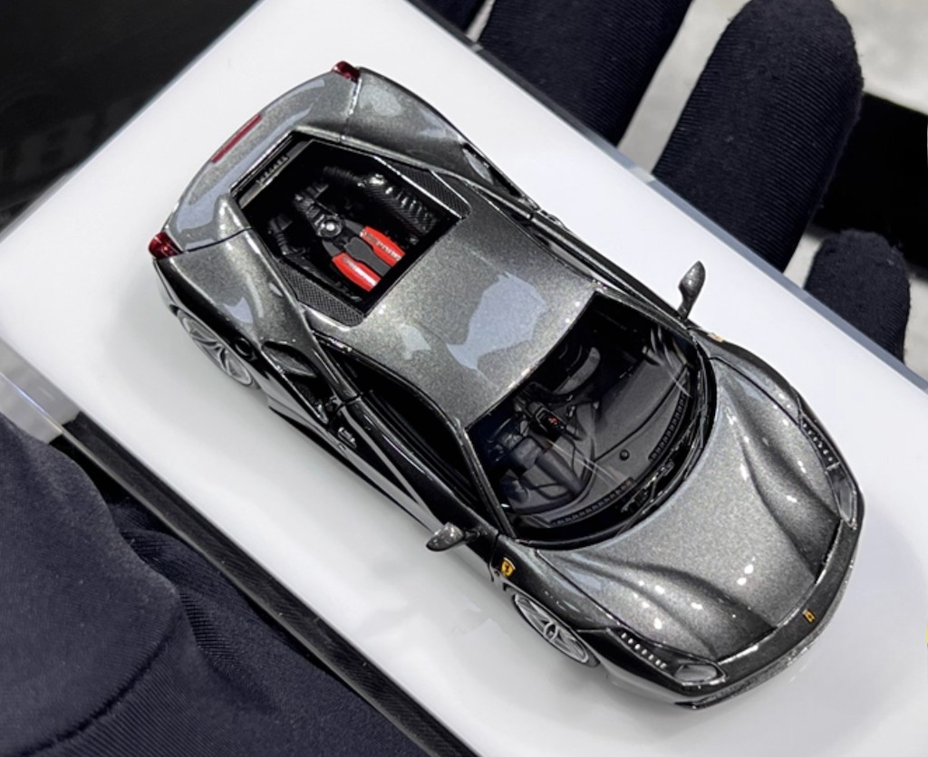 1:64 CL Gray 488 GTB Hard Top Sports Model Diecast Resin Car