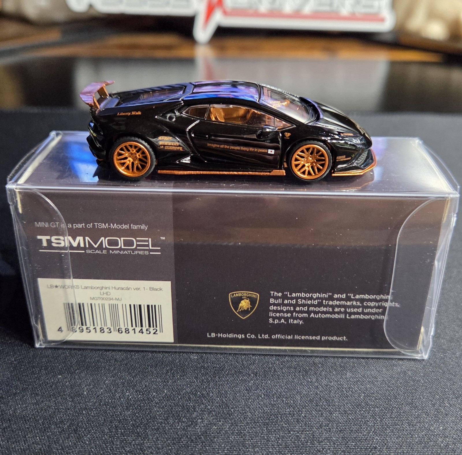 Mini GT #234 CHASE – LB Works Lamborghini Huracan Black & Bronze – See Photos