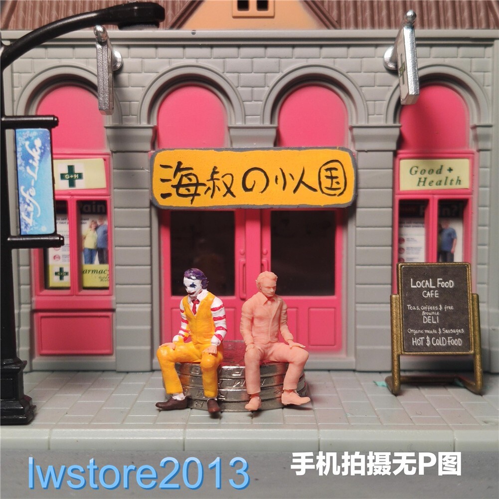 Unpainted 1/87 Clown Scene Props Miniatures Figures Model For Cars Vehicles Toys