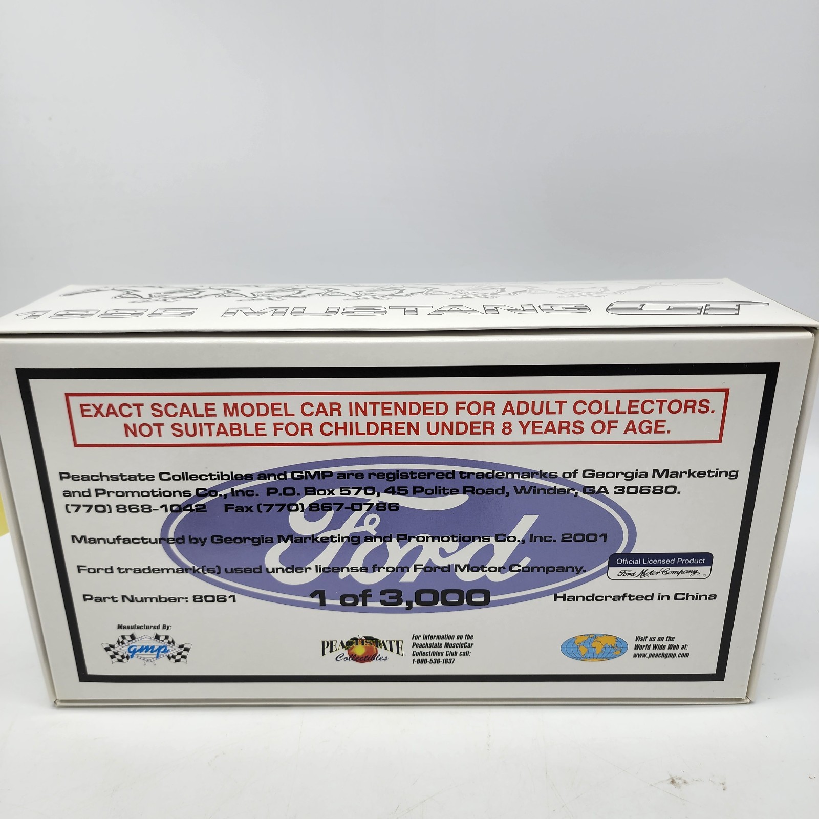 52Z GMP Black 1985 Ford Mustang 5.0 GT 1:18 New Open Box Rare HTF 1909/3000